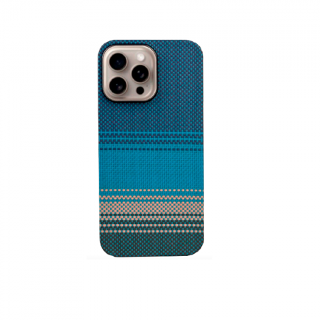 Кевларовая накладка Tactile Woven Case совместимая с iPhone 16 Pro синяя (moonrise)