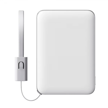 Внешний аккумулятор Ксиаоми Ultra-thin Power Bank with Built-in Cable 5000W 22.5W (PB0522S) White CCC