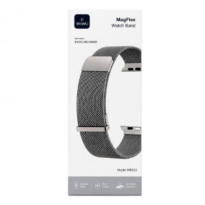 Браслет милановская петля WIWU MagFlex Watch Band (WB302) совместимый с Apple Watch (44/45/46/49mm) Silver (серебро)