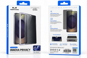Конфеденциальное защитное стекло с апликатором Keephone INNOVA PRIVACY совместимое с Samsung S26 Ultra