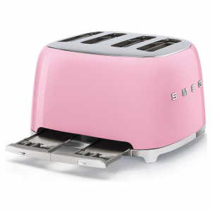 Тостер SMEG TSF03PKEU, 4 ломтика, цвет розовый