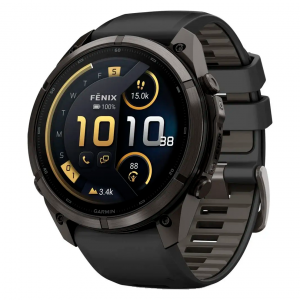 Умные часы Garmin Fenix 9 Pro 47mm AMOLED Sapphire Carbon Gray DLC Titanium with Black/Pebble Gray Silicone Band (010-04336-67)