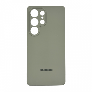 Накладка Silicone Case с MagSafe совместимая с Samsung S25 Ultra оливковая