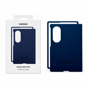 Пластиковая накладка Kindsuit Case под кожу совместимая с Samsung Galaxy Z Fold8 синяя LB