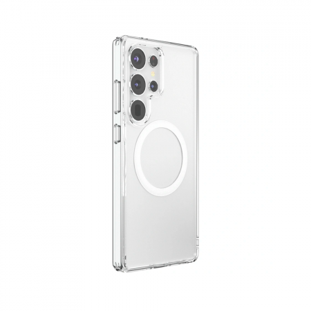 Пластиковая накладка Clear Case с MagSafe совместимая с Samsung Galaxy S25 Ultra прозрачная