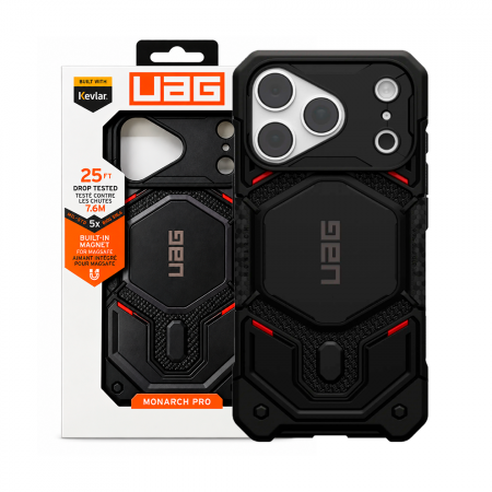 Противоударная накладка UAG MONARCH PRO с Magsafe с защитой на модуль камеры совместимая с 18 Pro Max/17 Pro Max черная