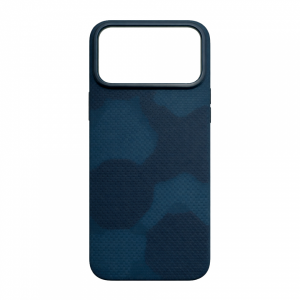 Кевларовая накладка Momax Aramid c MagSafe совместимая с iPhone 17 Pro Blue (синий)