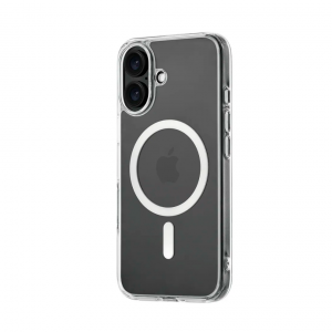 Противоударная накладка Clear Case с MagSafe совместимая с iPhone 16 Plus прозрачная SZ