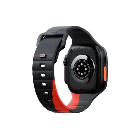 Ремешок Uniq Stride совместимый с Apple Watch (44/45/46/49 mm) каучуковый черный/красный - фото 3