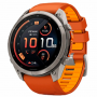 Умные часы Garmin Fenix 9 Pro 47mm AMOLED Sapphire Titanium with Autumn Orange/Spark Orange Silicone Band (010-04336-57)