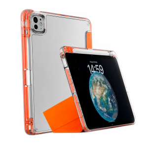 Чехол-книжка Mosbros Clear-Pro совместимая с iPad Air 13' (2024/2025/2026) оранжевая