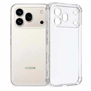 Силиконовая накладка Partner совместимая с Honor 600 Pro с усиленными углами прозрачная