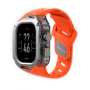 Карбоновый кейс с ремешком Aulumu A01 совместимый с Apple Watch Ultra 49mm титан/оранжевый