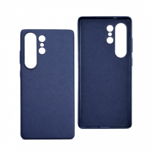 Накладка из эко кожи Kindsuit Case с MagSafe совместимая с Samsung Galaxy S26 Ultra темно-синяя (LB)