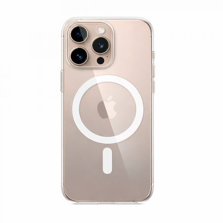 Противоударная накладка Clear Case с MagSafe совместимая с iPhone 15 Pro прозрачная TK