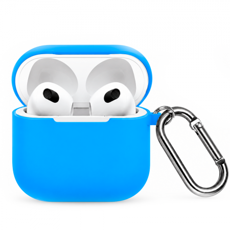 Силиконовый чехол Protective Case совместимый с AirPods 4 голубой