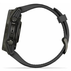 Умные Часы Garmin Fenix 8 43 mm Amoled Sapphire GPS Watch серый титан с силиконовым черным ремешком (Carbon DLC titanium silicone band) (010-02903-28)
