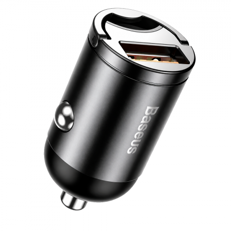 Автомобильное зарядное устройство Baseus USB 30W металл серый