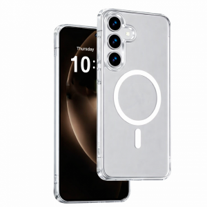 Пластиковая накладка Keephone X-Crystal с MagSafe совместимая с Samsung S25 FE прозрачная