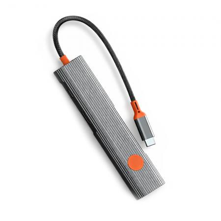 USB-концентратор WIWU Travel 5 in1 USB-C Hub (Wi-HB005) Grey (серый) - фото 3