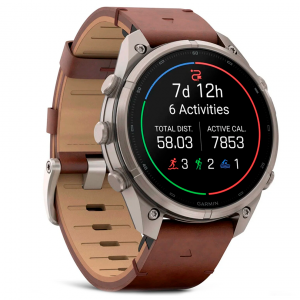 Умные часы Garmin Fenix 9 Pro 51mm AMOLED Sapphire Titanium with Walnut Leather & Pebble Gray/Silver Gray Silicone Band (010-04337-87)
