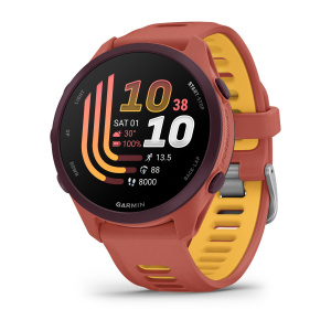 Умные часы  Garmin Forerunner 170 Music 43mm Amoled красный с красным/манговым силиконовым ремешком (010-03920-55) Тайвань
