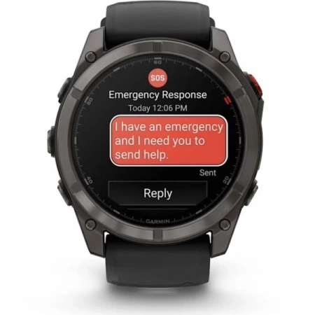 Умные часы Garmin Fenix 8 Pro 47mm Amoled Sapphire DLC Titanium with Black/Pebble Gray Silicone Band (010-03198-00) - фото 3
