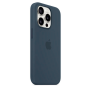 Накладка Silicone Case с MagSafe совместимая с iPhone 15 Pro синий титан SZ