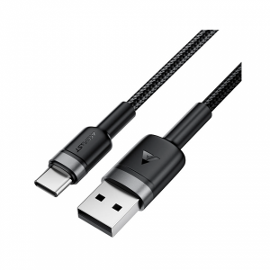 Кабель AceFast USB/Type-C (C22-04) нейлон 3A 1.2м черный