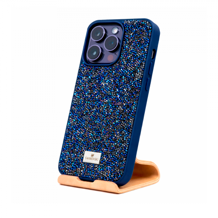 Накладка SWAROVSKI совместимая с 15 Pro со стразами Blue - фото 2