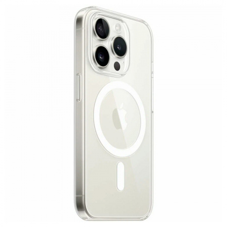 Пластиковая накладка Clear Case с MagSafe совместимая с iPhone 15 Pro прозрачная (ITA) - фото 3