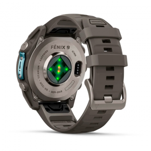 Умные часы Garmin Fenix 9 51mm AMOLED Sapphire Titanium with Pebble Gray Silicone Band (010-04763-05)