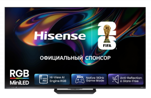 Телевизор Hisense 85" 85UR8S Mini LED, RGB, 4K UltraHD, HDR, 180 Гц, Smart TV, HomeOS EAC (гарантия Hisense)