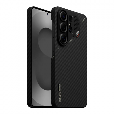 Кевларовая накладка Aulumu Aramid Fiber Case совместимая с Samsung S26 Ultra черная