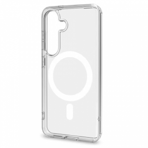 Пластиковая накладка Clear Case с MagSafe совместимая с Samsung Galaxy S25 FE прозрачная