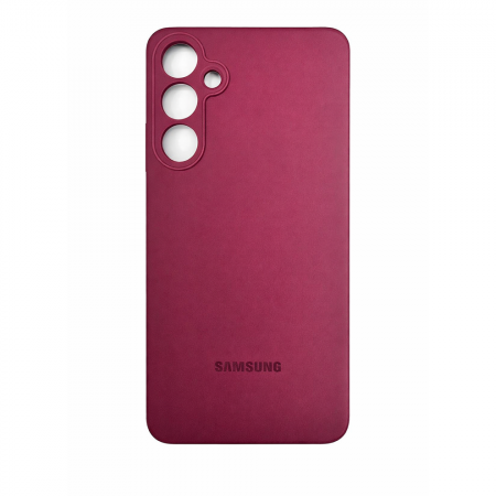 Накладка Silicone Case совместимая с Samsung S24 FE бордовая (SC)