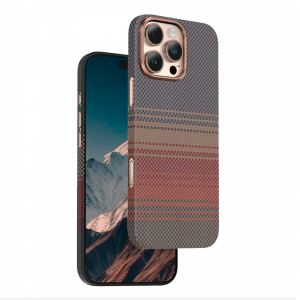 Кевларовая накладка Original Kevlar с MagSafe совместимая с iPhone 16 Pro Max (Orange) закат