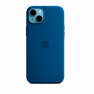 Накладка Silicone Case с MagSafe совместимая с iPhone 15 Plus синяя SZ