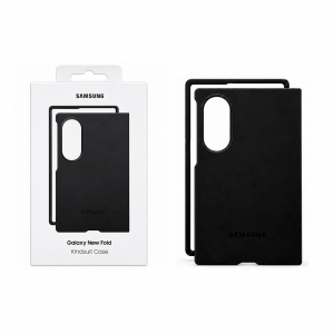 Пластиковая накладка Kindsuit Case под кожу совместимая с Samsung Galaxy Z Fold8 черная LB