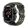Противоударный кейс с ремешком Keephone Bassion совместимый с Apple Watch Ultra 49mm черный/зеленый