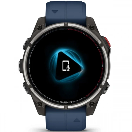 Умные часы Garmin Quatix 8 Pro 47mm Amoled Sapphire LTE (010-03198-50) (Синий силиконовый ремешок) EAC - фото 2