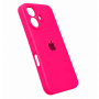Накладка Silicone Case совместимая с iPhone 16 ярко-розовая