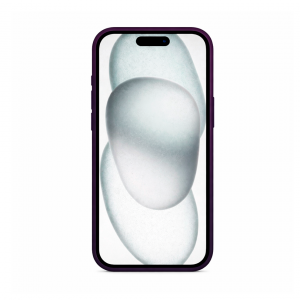 Накладка из эко-кожи Juteni с картхолдером совместимая с iPhone 15 Plus темно синяя