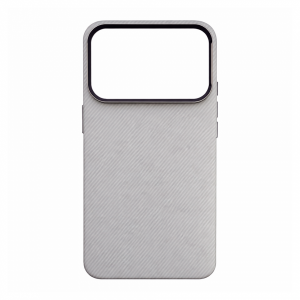 Пластиковая накладка Mosbros c MagSafe совместимая с iPhone 18 Pro/17 Pro под карбон белая