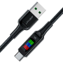 Кабель AceFast Led USB/Type-C C7-04 1.2м 60W черный