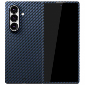 Пластиковая накладка Piblue совместимая с Samsung Galaxy Z Fold8 Ultra синяя под карбон