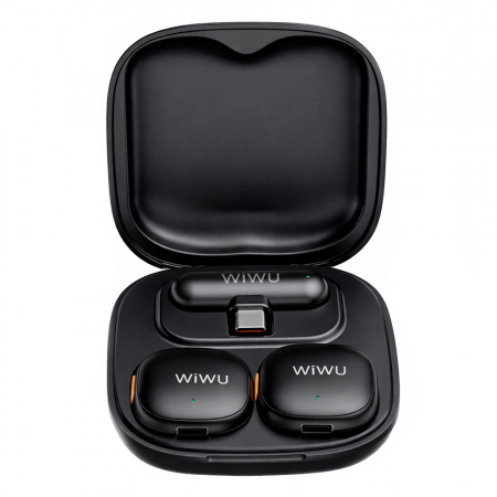 Петличный беспроводной микрофон WiWU Wi-WM006 AI Adaptive Noise Reduction Black (черный) (Китай) - фото 3