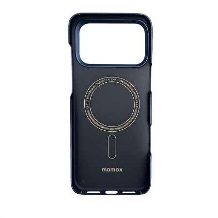 Кевларовая накладка Momax Aramid c MagSafe совместимая с iPhone 17 Pro Blue (синий) - фото 2