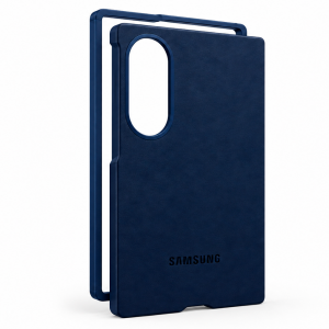 Пластиковая накладка Kindsuit Case под кожу совместимая с Samsung Galaxy Z Fold8 синяя LB