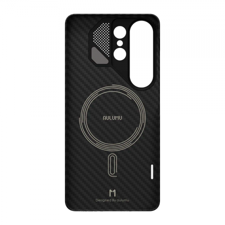 Кевларовая накладка Aulumu Aramid Fiber Case совместимая с Samsung S26 Ultra черная - фото 3